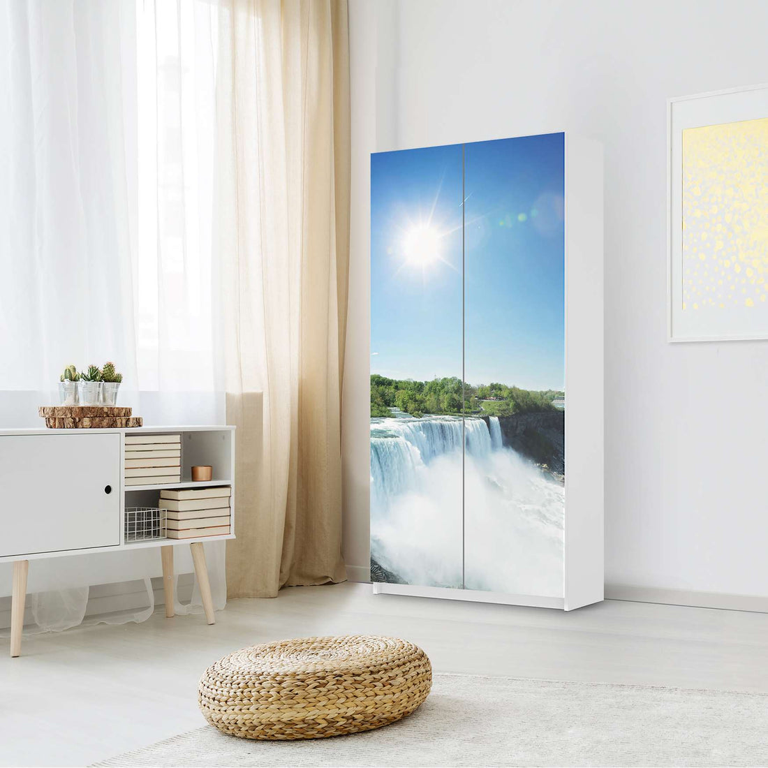 Klebefolie für Möbel Niagara Falls - IKEA Pax Schrank 201 cm Höhe - 2 Türen - Schlafzimmer