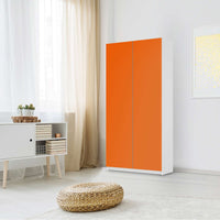 Klebefolie für Möbel Orange Dark - IKEA Pax Schrank 201 cm Höhe - 2 Türen - Schlafzimmer