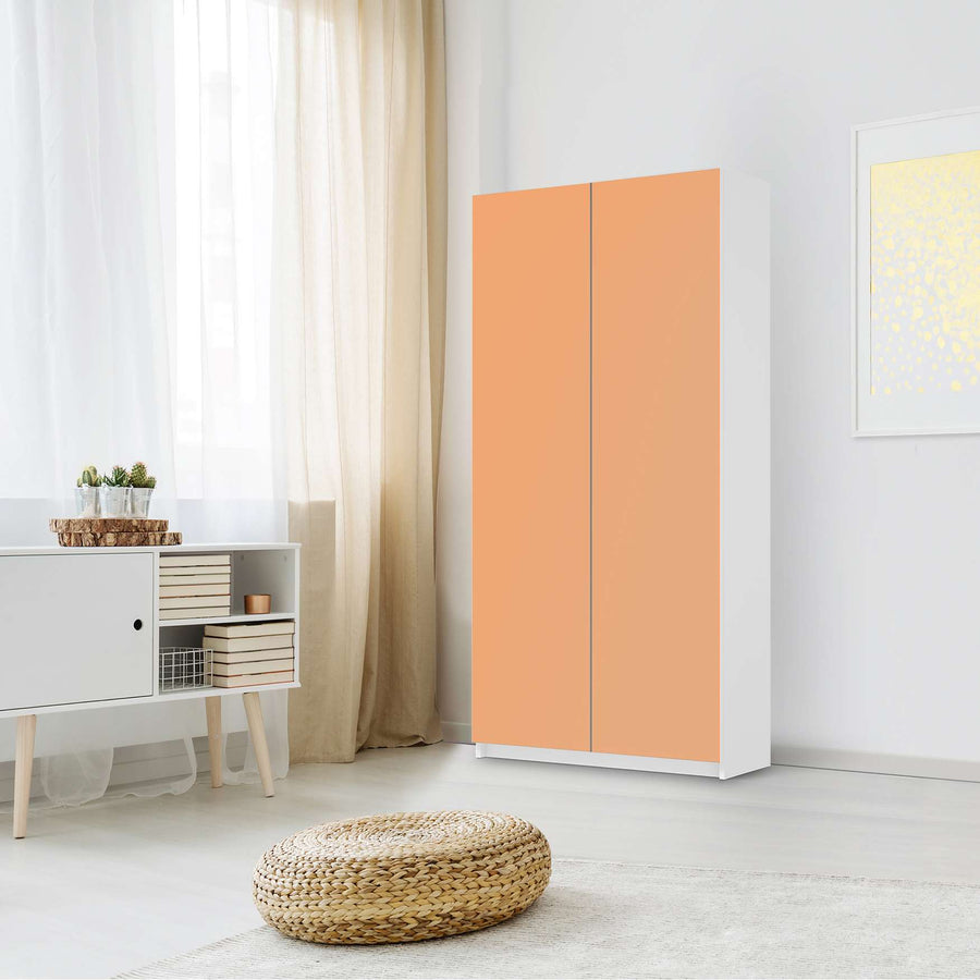Klebefolie für Möbel Orange Light - IKEA Pax Schrank 201 cm Höhe - 2 Türen - Schlafzimmer
