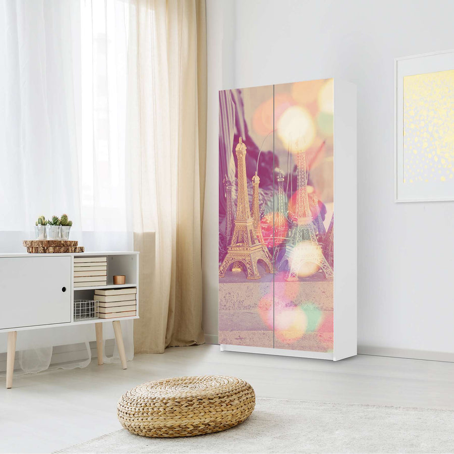 Klebefolie für Möbel Paris - IKEA Pax Schrank 201 cm Höhe - 2 Türen - Schlafzimmer