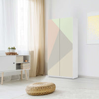 Klebefolie für Möbel Pastell Geometrik - IKEA Pax Schrank 201 cm Höhe - 2 Türen - Schlafzimmer