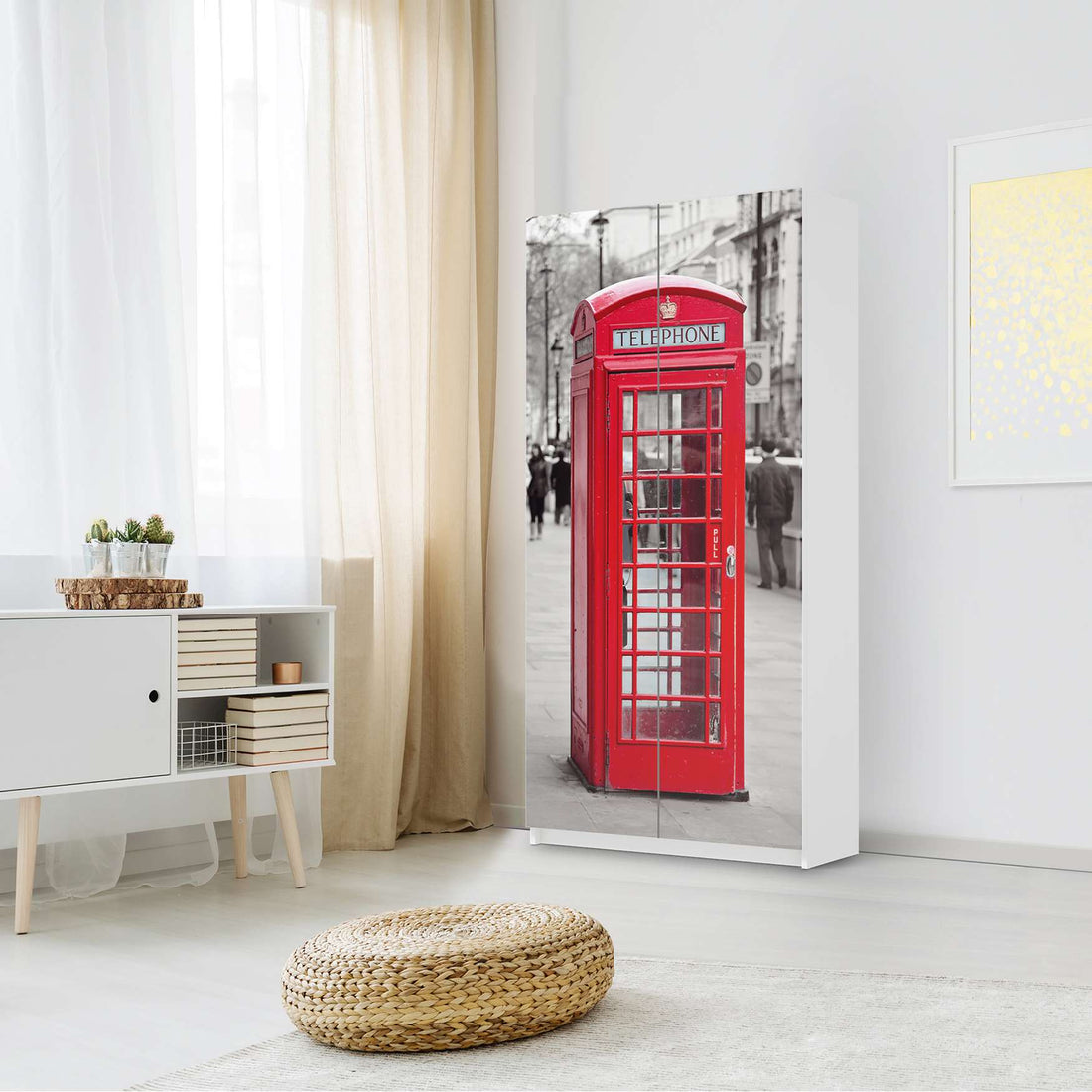 Klebefolie für Möbel Phone Box - IKEA Pax Schrank 201 cm Höhe - 2 Türen - Schlafzimmer