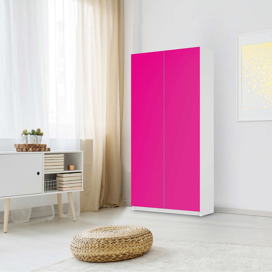 Klebefolie für Möbel Pink Dark - IKEA Pax Schrank 201 cm Höhe - 2 Türen - Schlafzimmer
