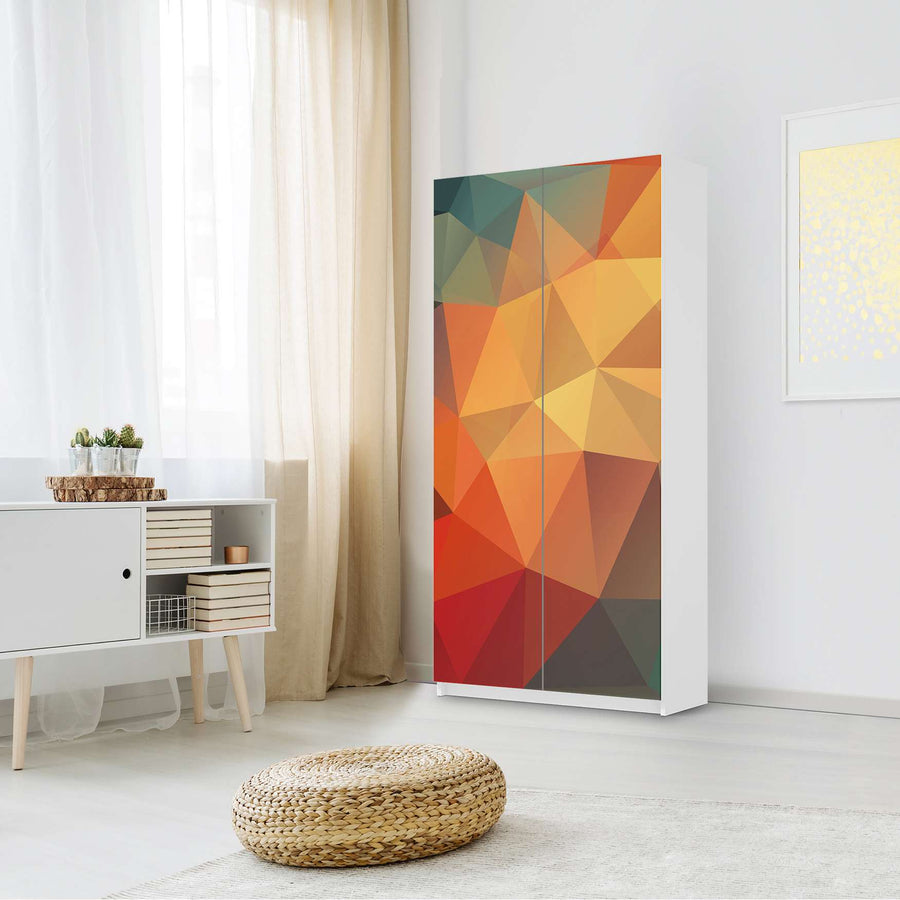 Klebefolie für Möbel Polygon - IKEA Pax Schrank 201 cm Höhe - 2 Türen - Schlafzimmer
