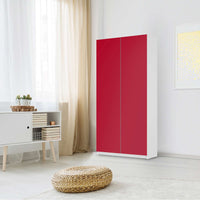 Klebefolie für Möbel Rot Dark - IKEA Pax Schrank 201 cm Höhe - 2 Türen - Schlafzimmer