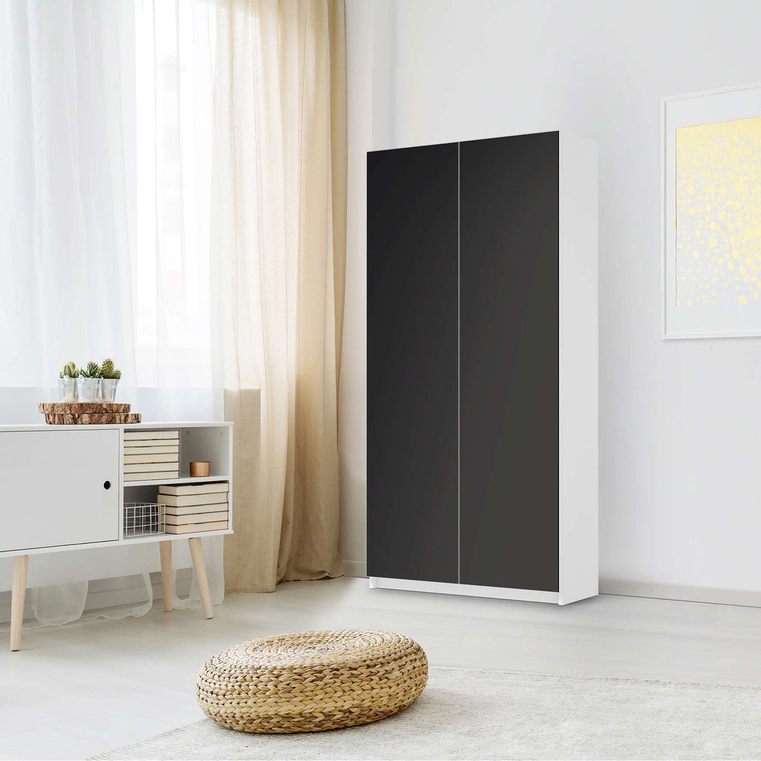 Klebefolie für Möbel Schwarz - IKEA Pax Schrank 201 cm Höhe - 2 Türen - Schlafzimmer