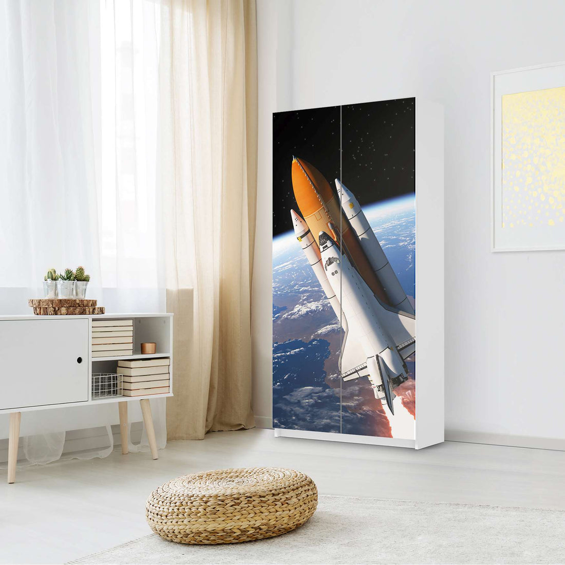 Klebefolie für Möbel Space Traveller - IKEA Pax Schrank 201 cm Höhe - 2 Türen - Schlafzimmer