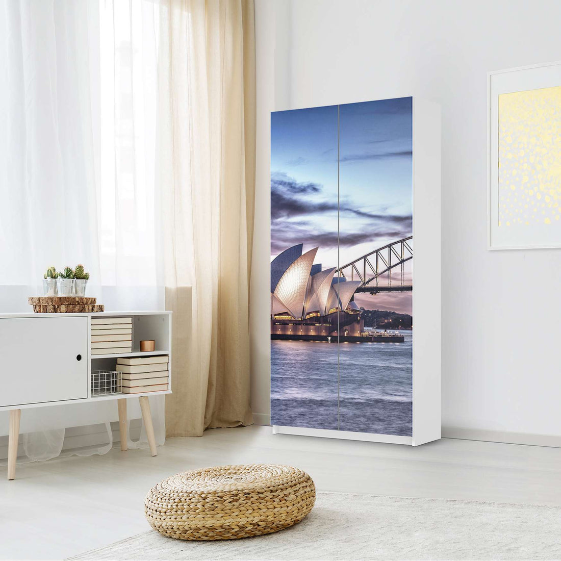 Klebefolie für Möbel Sydney - IKEA Pax Schrank 201 cm Höhe - 2 Türen - Schlafzimmer
