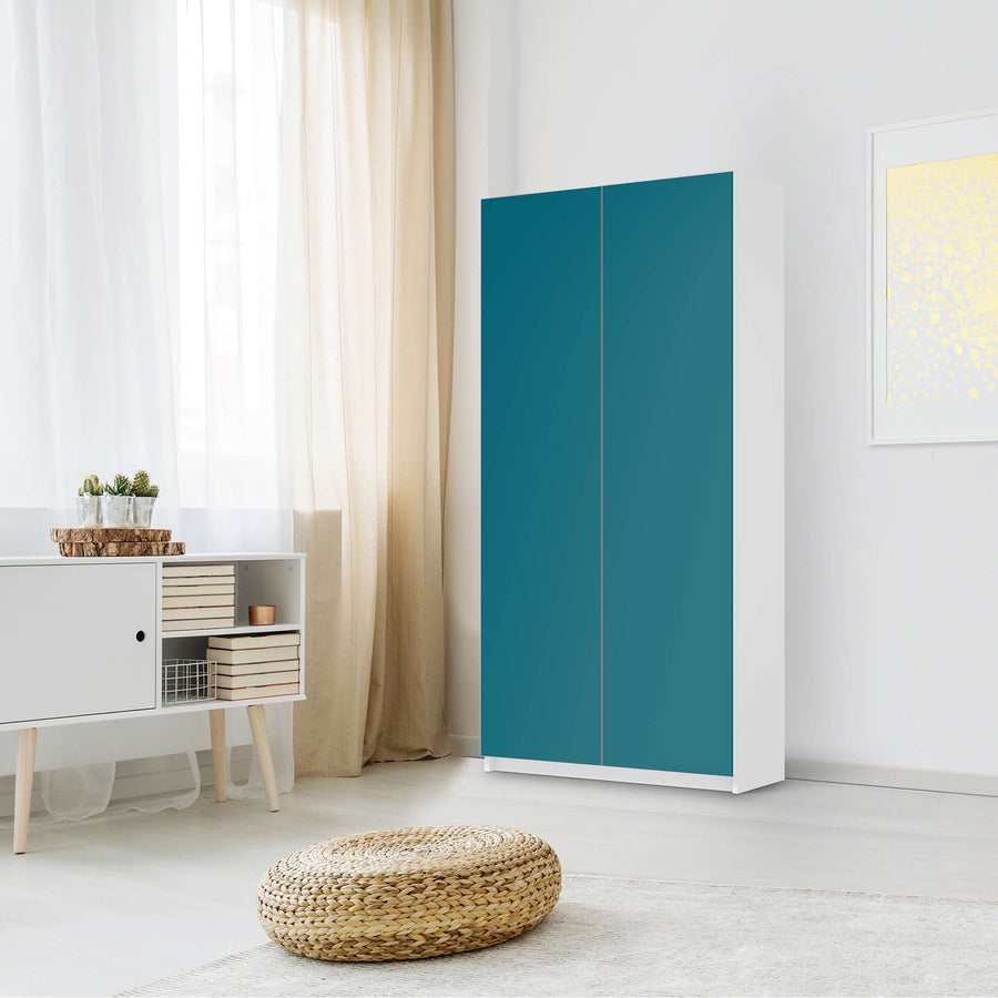 Klebefolie für Möbel Türkisgrün Dark - IKEA Pax Schrank 201 cm Höhe - 2 Türen - Schlafzimmer