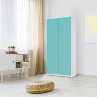 Klebefolie für Möbel Türkisgrün Light - IKEA Pax Schrank 201 cm Höhe - 2 Türen - Schlafzimmer