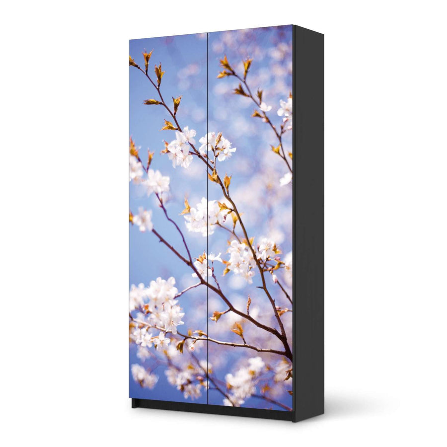 Klebefolie für Möbel Apple Blossoms - IKEA Pax Schrank 201 cm Höhe - 2 Türen - schwarz