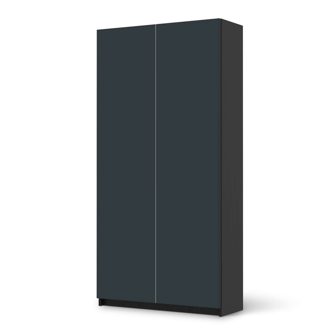 Klebefolie für Möbel Blaugrau Dark - IKEA Pax Schrank 201 cm Höhe - 2 Türen - schwarz
