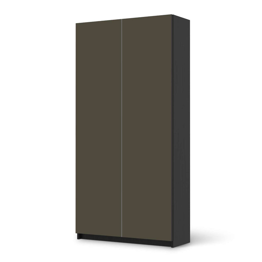 Klebefolie für Möbel Braungrau Dark - IKEA Pax Schrank 201 cm Höhe - 2 Türen - schwarz