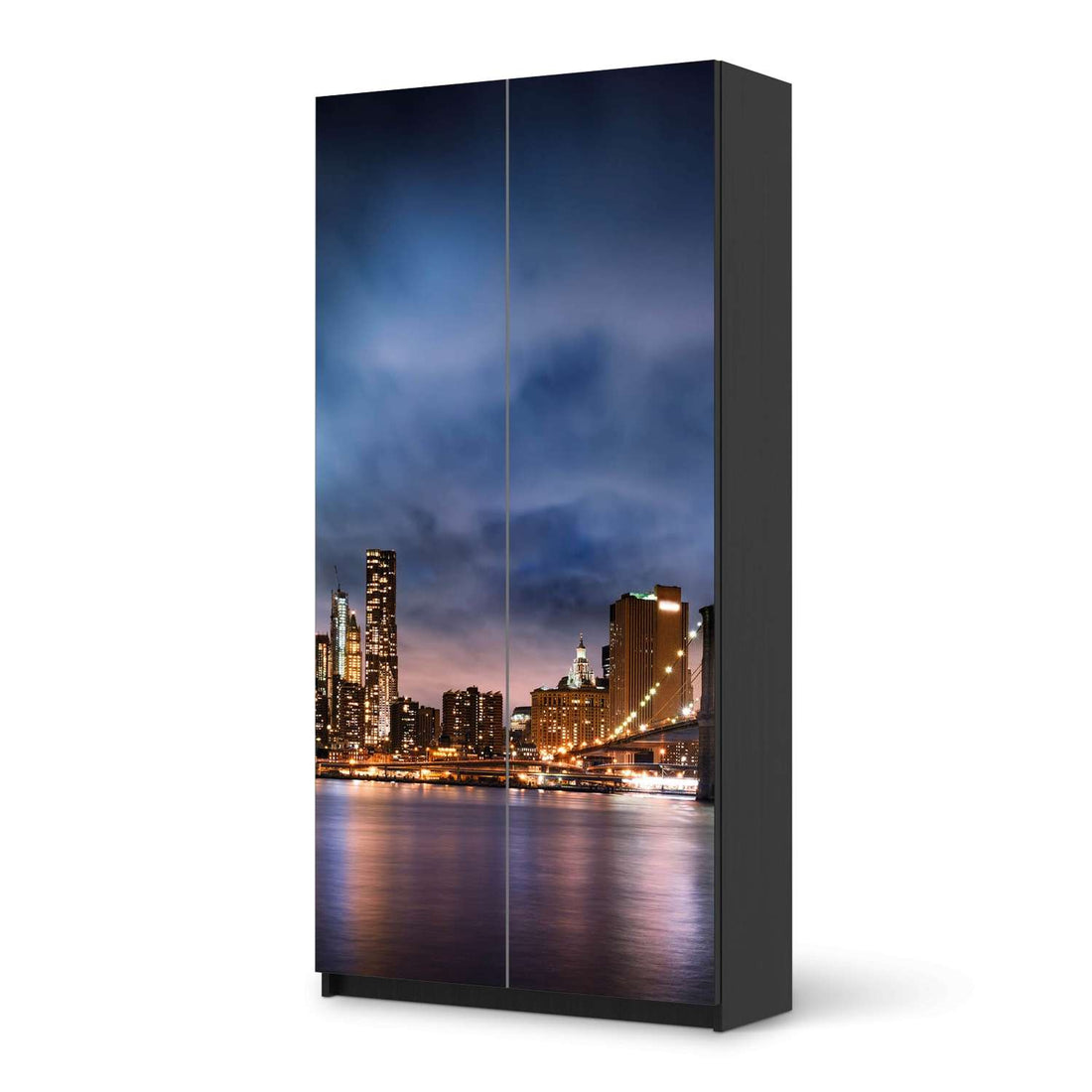 Klebefolie für Möbel Brooklyn Bridge - IKEA Pax Schrank 201 cm Höhe - 2 Türen - schwarz