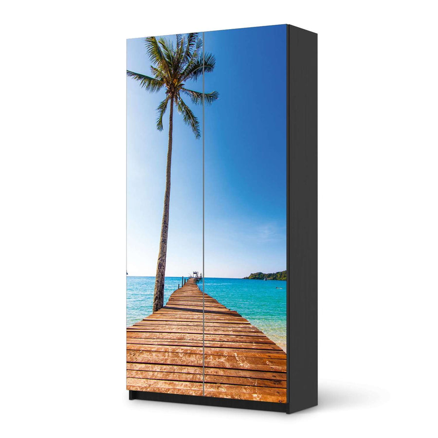 Klebefolie für Möbel Caribbean - IKEA Pax Schrank 201 cm Höhe - 2 Türen - schwarz