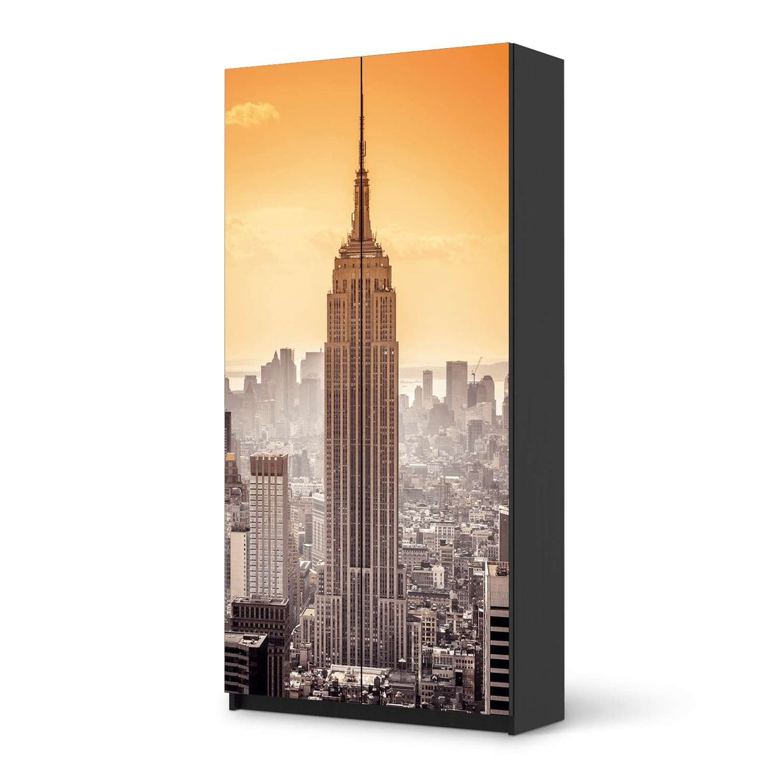 Klebefolie für Möbel Empire State Building - IKEA Pax Schrank 201 cm Höhe - 2 Türen - schwarz