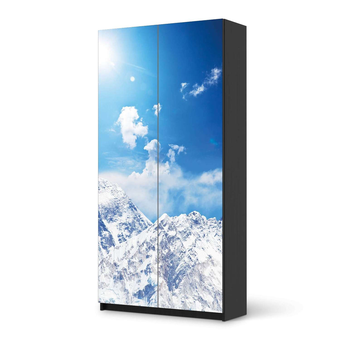 Klebefolie für Möbel Everest - IKEA Pax Schrank 201 cm Höhe - 2 Türen - schwarz