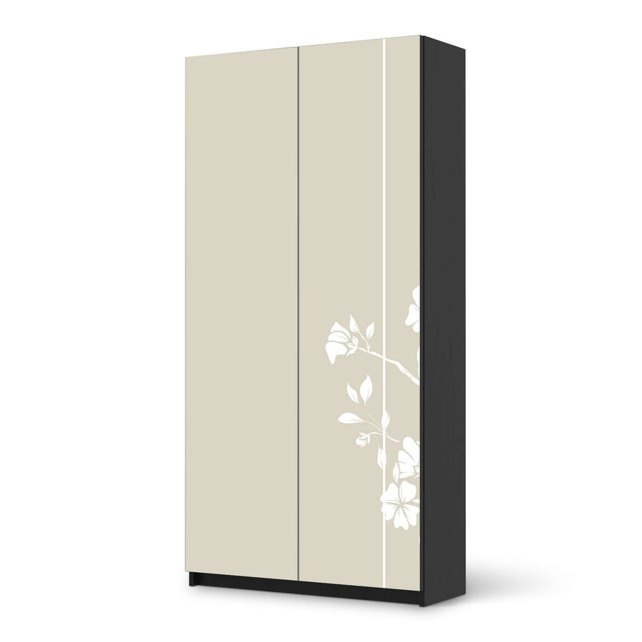 Klebefolie für Möbel Florals Plain 3 - IKEA Pax Schrank 201 cm Höhe - 2 Türen - schwarz