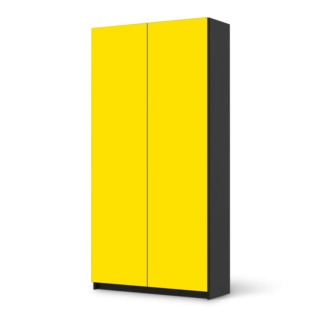 Klebefolie für Möbel Gelb Dark - IKEA Pax Schrank 201 cm Höhe - 2 Türen - schwarz