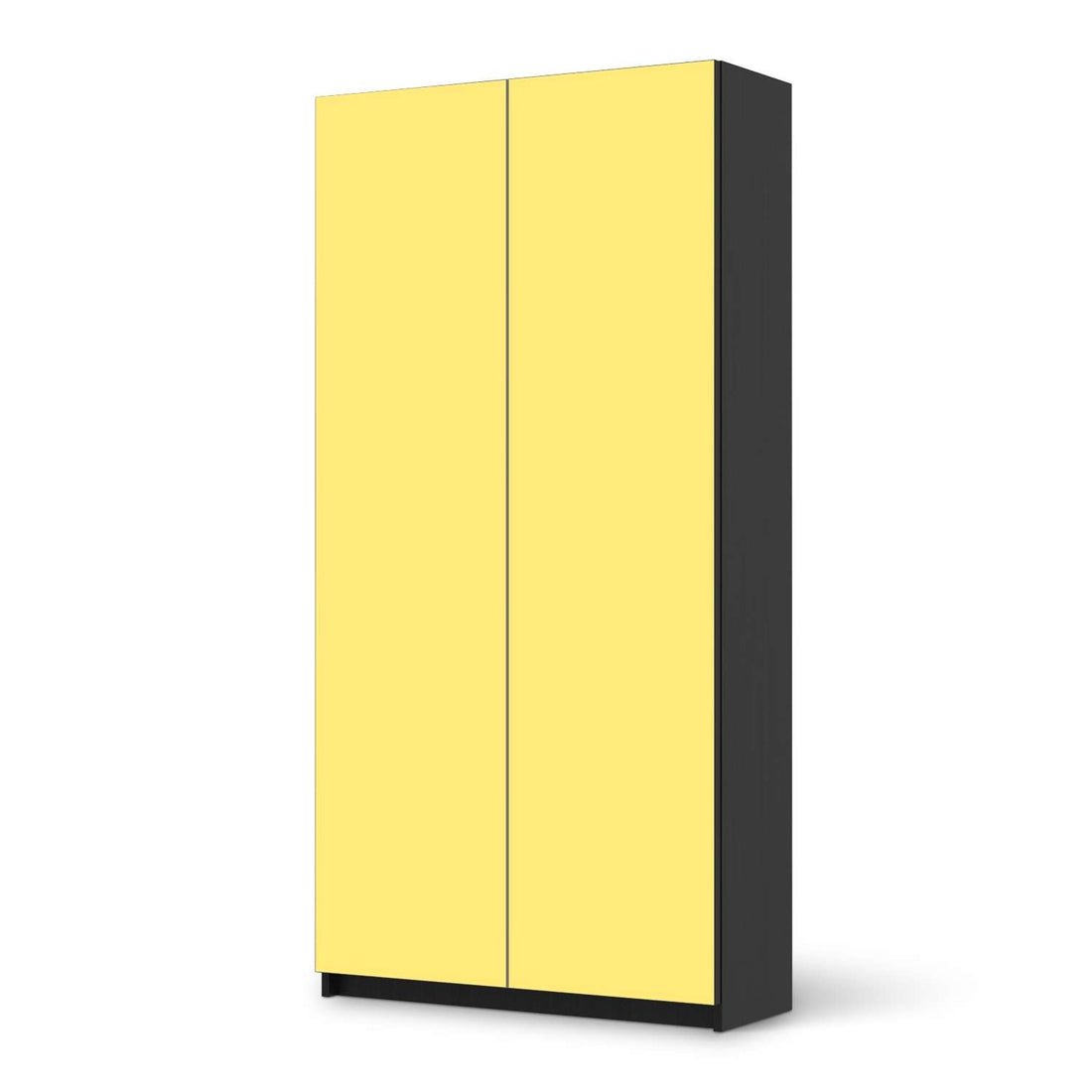 Klebefolie für Möbel Gelb Light - IKEA Pax Schrank 201 cm Höhe - 2 Türen - schwarz