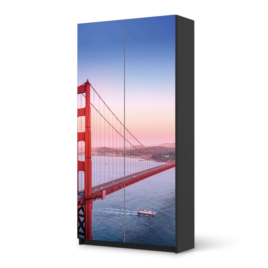 Klebefolie für Möbel Golden Gate - IKEA Pax Schrank 201 cm Höhe - 2 Türen - schwarz