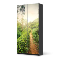 Klebefolie für Möbel Green Tea Fields - IKEA Pax Schrank 201 cm Höhe - 2 Türen - schwarz