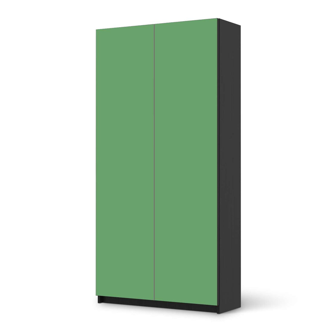 Klebefolie für Möbel Grün Light - IKEA Pax Schrank 201 cm Höhe - 2 Türen - schwarz