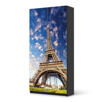 Klebefolie für Möbel La Tour Eiffel - IKEA Pax Schrank 201 cm Höhe - 2 Türen - schwarz