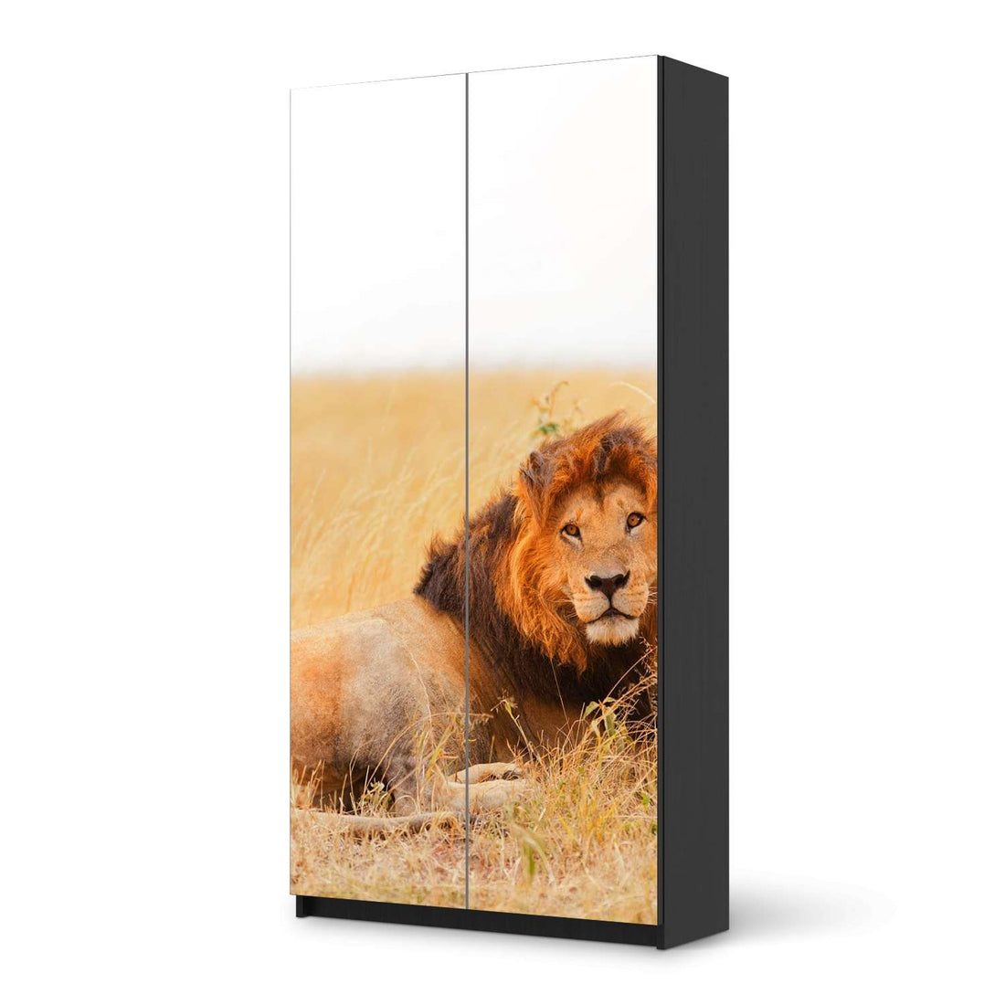 Klebefolie für Möbel Lion King - IKEA Pax Schrank 201 cm Höhe - 2 Türen - schwarz