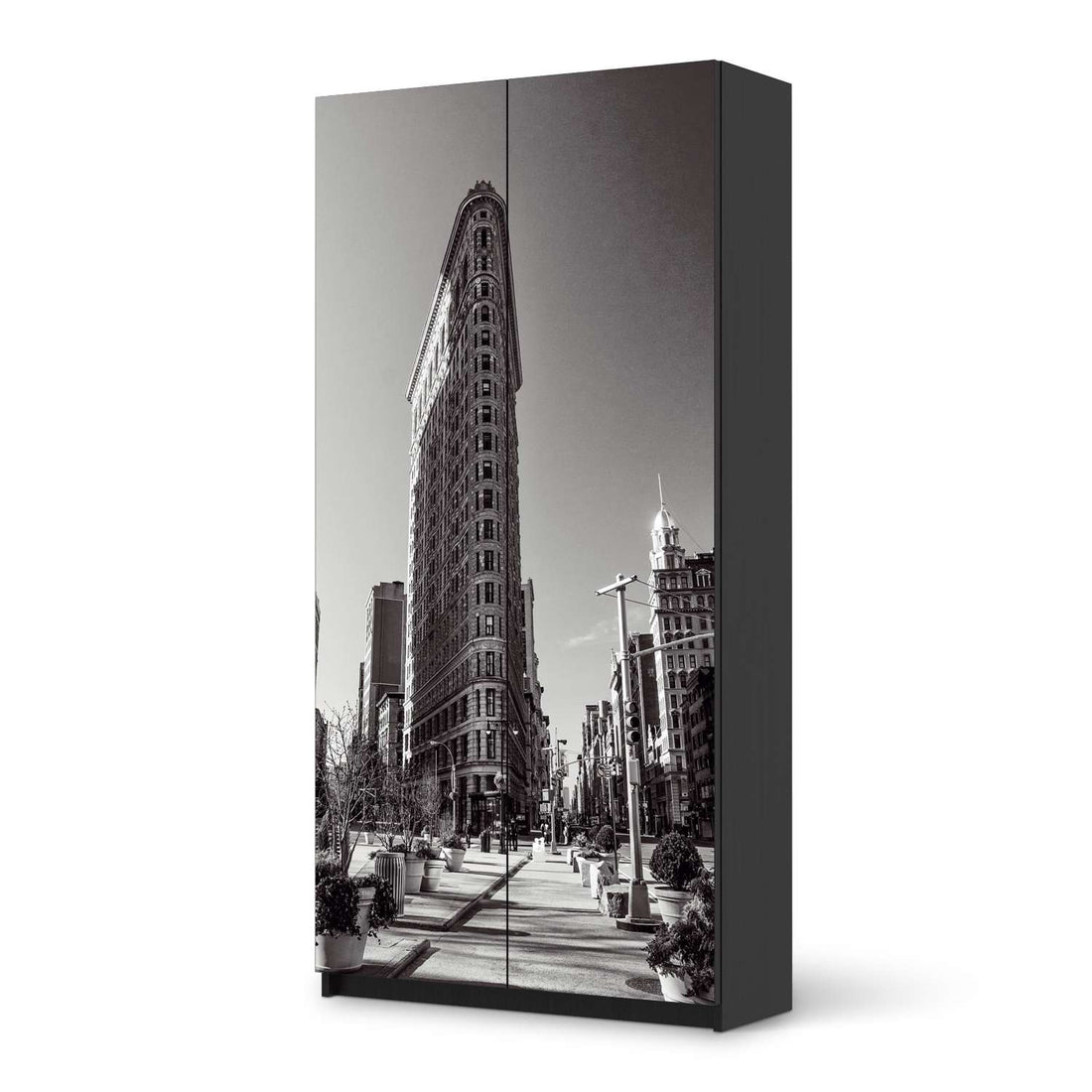 Klebefolie für Möbel Manhattan - IKEA Pax Schrank 201 cm Höhe - 2 Türen - schwarz