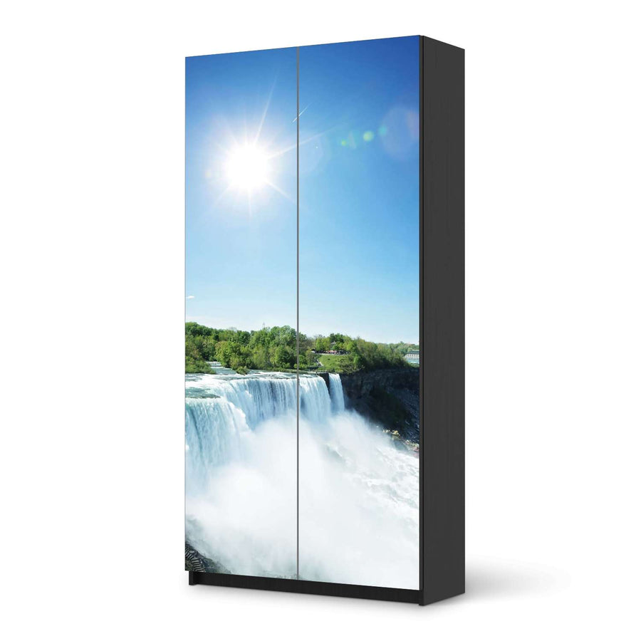 Klebefolie für Möbel Niagara Falls - IKEA Pax Schrank 201 cm Höhe - 2 Türen - schwarz