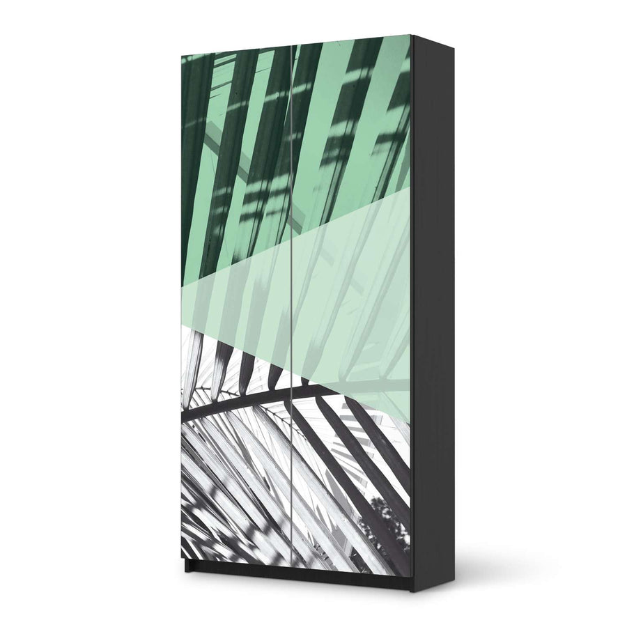 Klebefolie für Möbel Palmen mint - IKEA Pax Schrank 201 cm Höhe - 2 Türen - schwarz