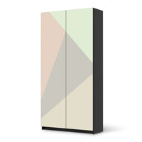 Klebefolie für Möbel Pastell Geometrik - IKEA Pax Schrank 201 cm Höhe - 2 Türen - schwarz