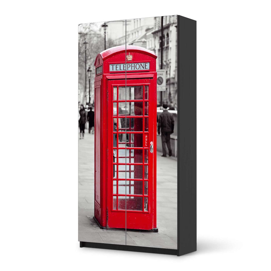 Klebefolie für Möbel Phone Box - IKEA Pax Schrank 201 cm Höhe - 2 Türen - schwarz