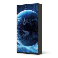 Klebefolie für Möbel Planet Blue - IKEA Pax Schrank 201 cm Höhe - 2 Türen - schwarz