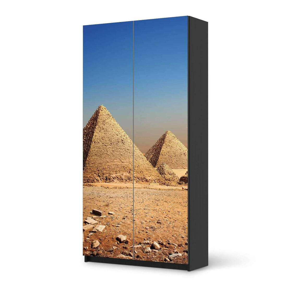 Klebefolie für Möbel Pyramids - IKEA Pax Schrank 201 cm Höhe - 2 Türen - schwarz