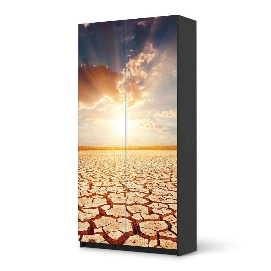 Klebefolie für Möbel Savanne - IKEA Pax Schrank 201 cm Höhe - 2 Türen - schwarz