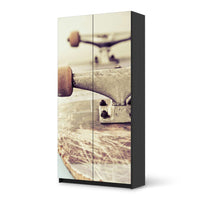 Klebefolie für Möbel Skateboard - IKEA Pax Schrank 201 cm Höhe - 2 Türen - schwarz