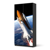 Klebefolie für Möbel Space Traveller - IKEA Pax Schrank 201 cm Höhe - 2 Türen - schwarz
