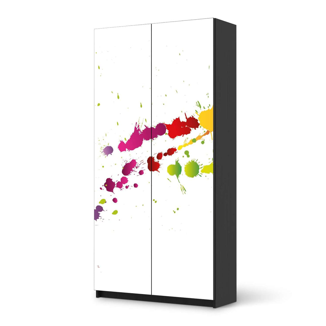 Klebefolie für Möbel Splash 2 - IKEA Pax Schrank 201 cm Höhe - 2 Türen - schwarz