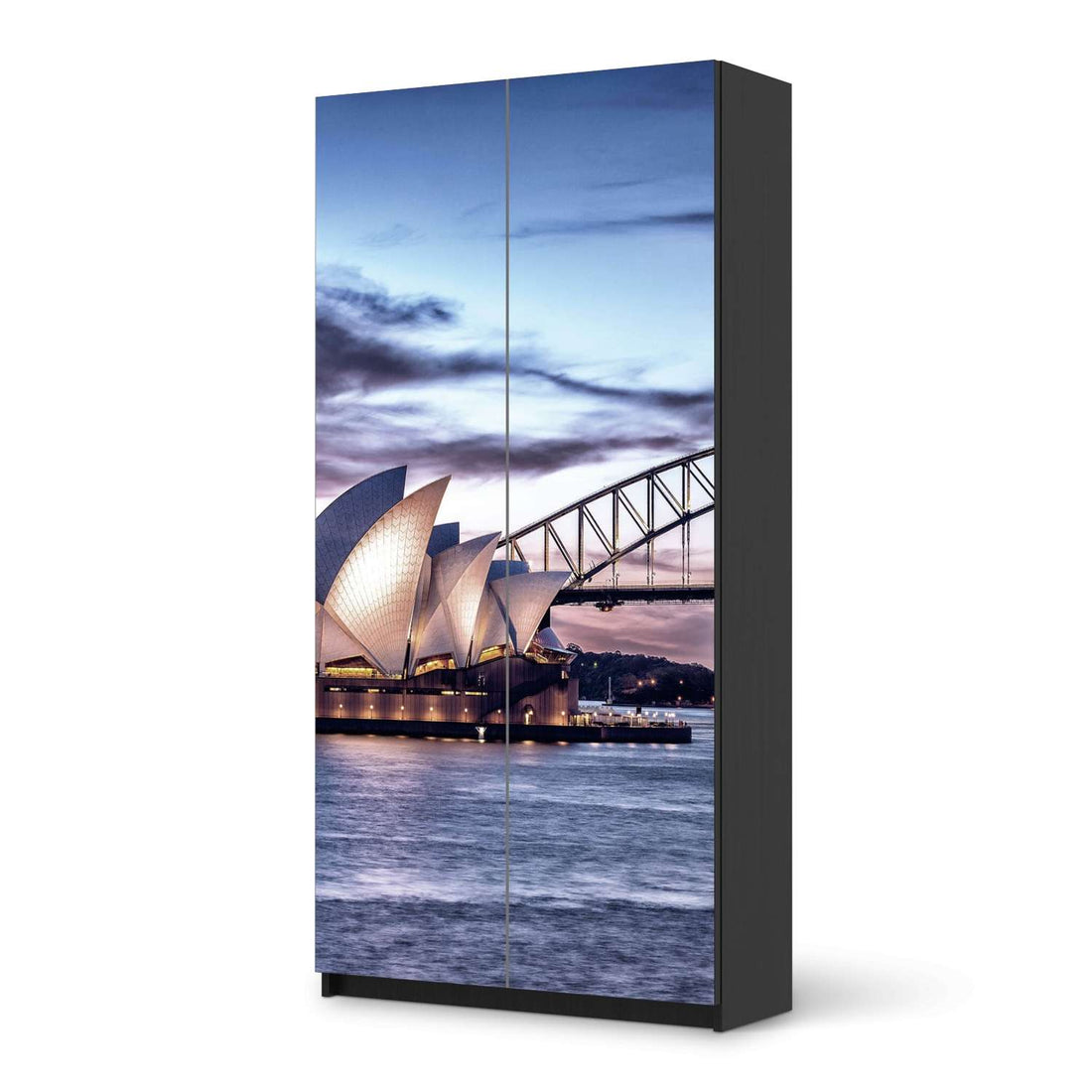 Klebefolie für Möbel Sydney - IKEA Pax Schrank 201 cm Höhe - 2 Türen - schwarz