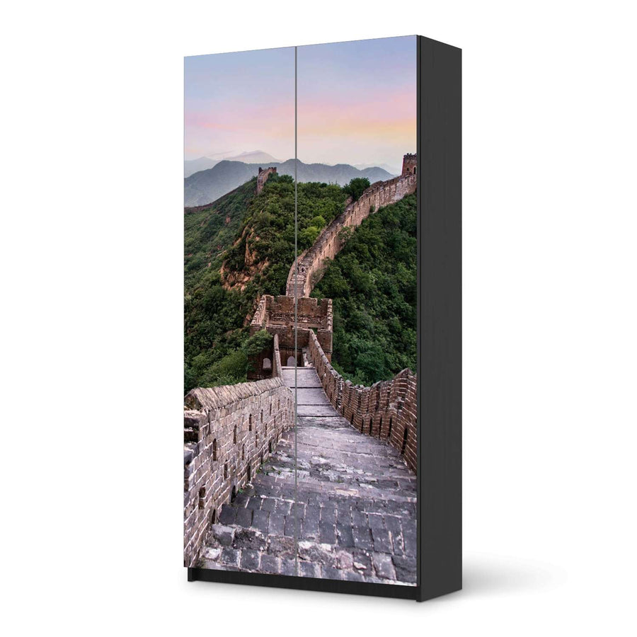 Klebefolie für Möbel The Great Wall - IKEA Pax Schrank 201 cm Höhe - 2 Türen - schwarz