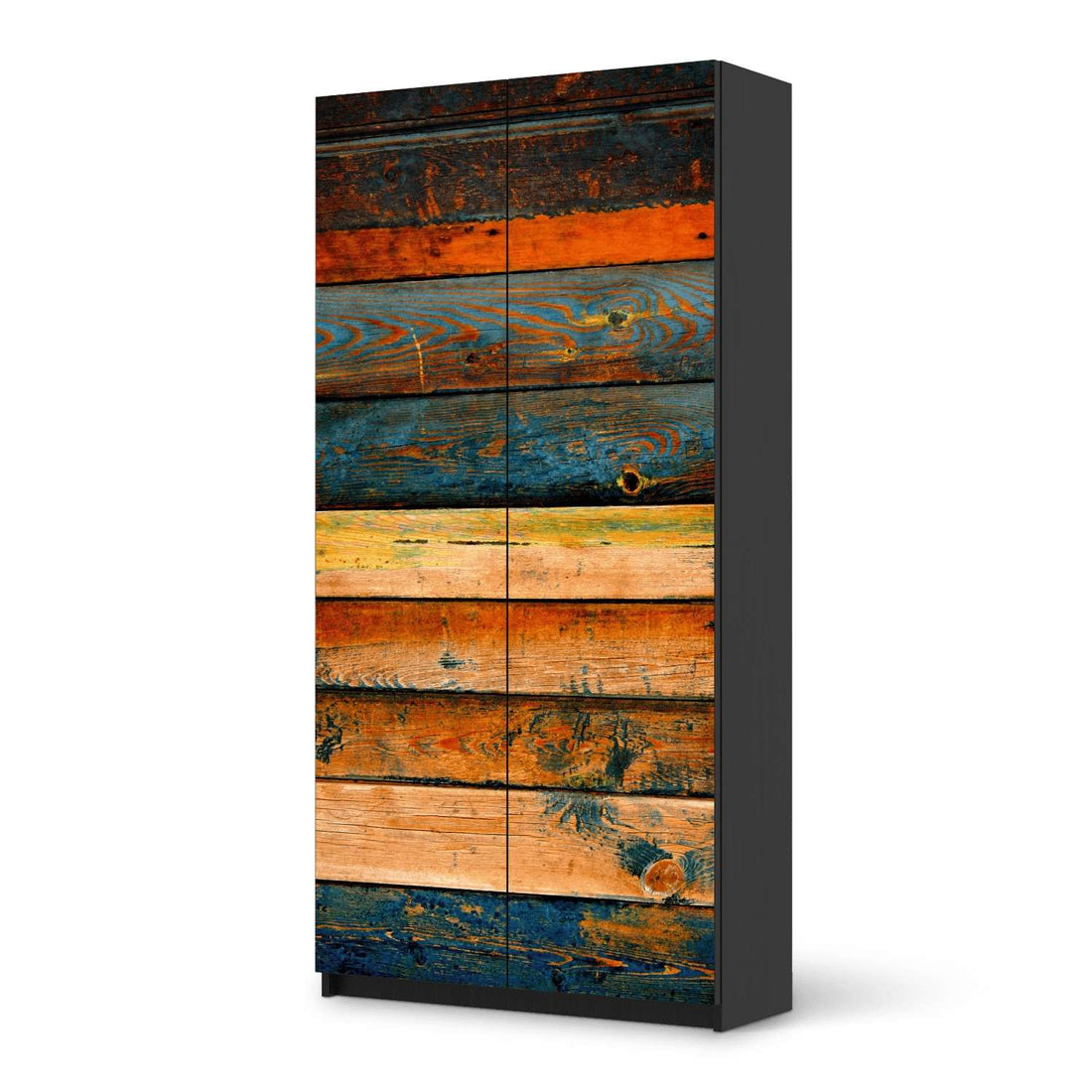 Klebefolie für Möbel Wooden - IKEA Pax Schrank 201 cm Höhe - 2 Türen - schwarz