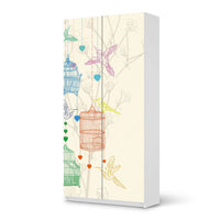 Klebefolie für Möbel Birdcage - IKEA Pax Schrank 201 cm Höhe - 2 Türen - weiss