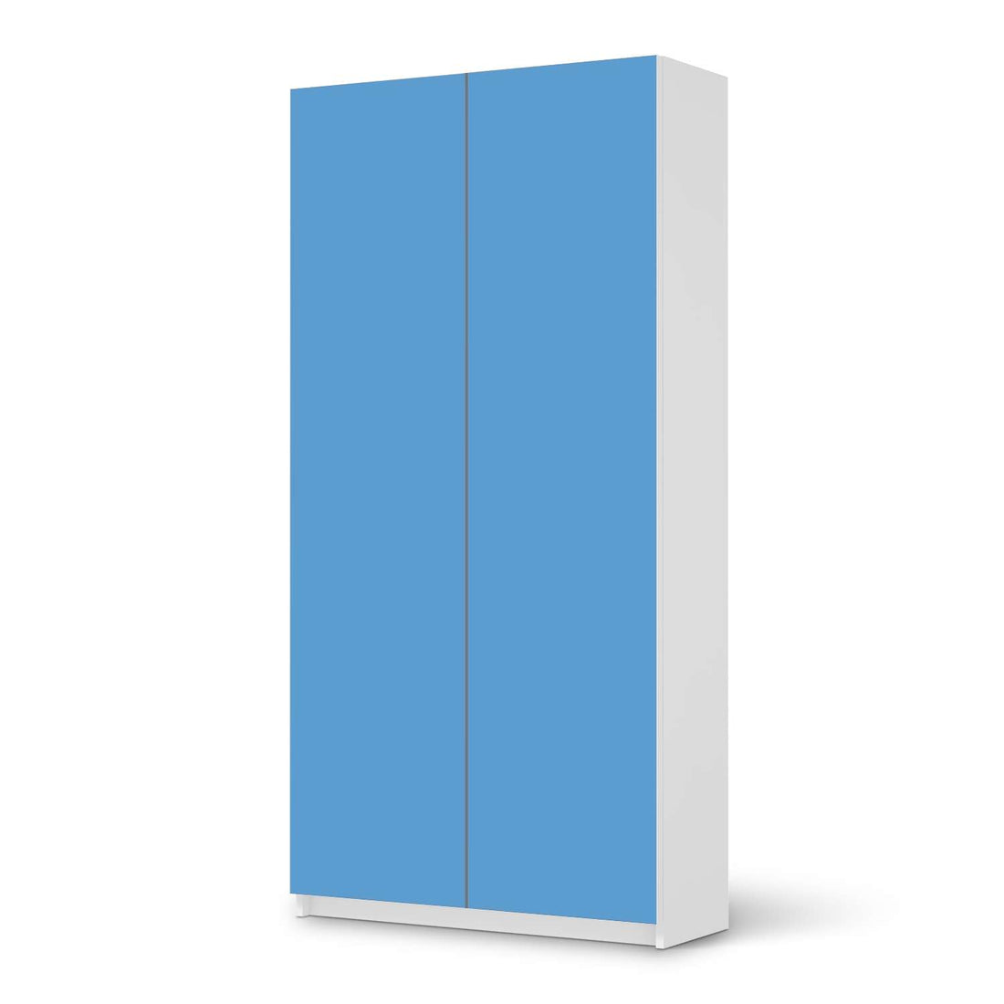 Klebefolie für Möbel Blau Light - IKEA Pax Schrank 201 cm Höhe - 2 Türen - weiss