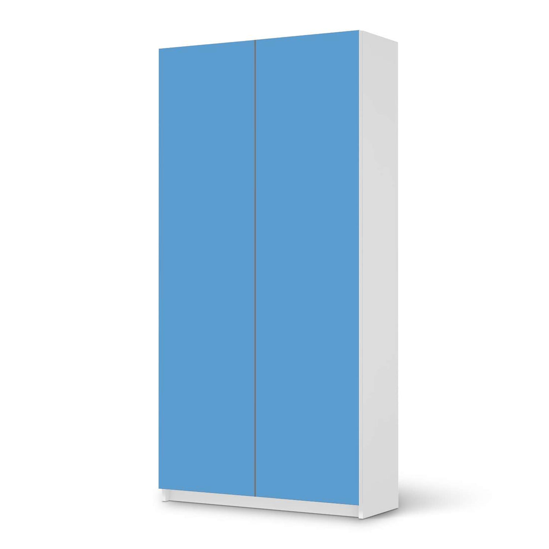 Klebefolie für Möbel Blau Light - IKEA Pax Schrank 201 cm Höhe - 2 Türen - weiss