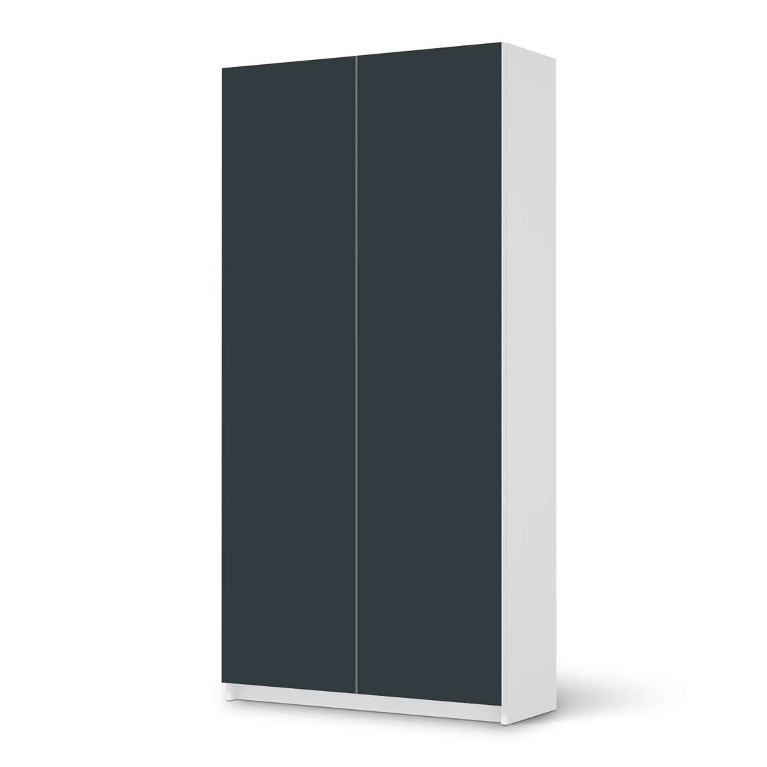 Klebefolie für Möbel Blaugrau Dark - IKEA Pax Schrank 201 cm Höhe - 2 Türen - weiss