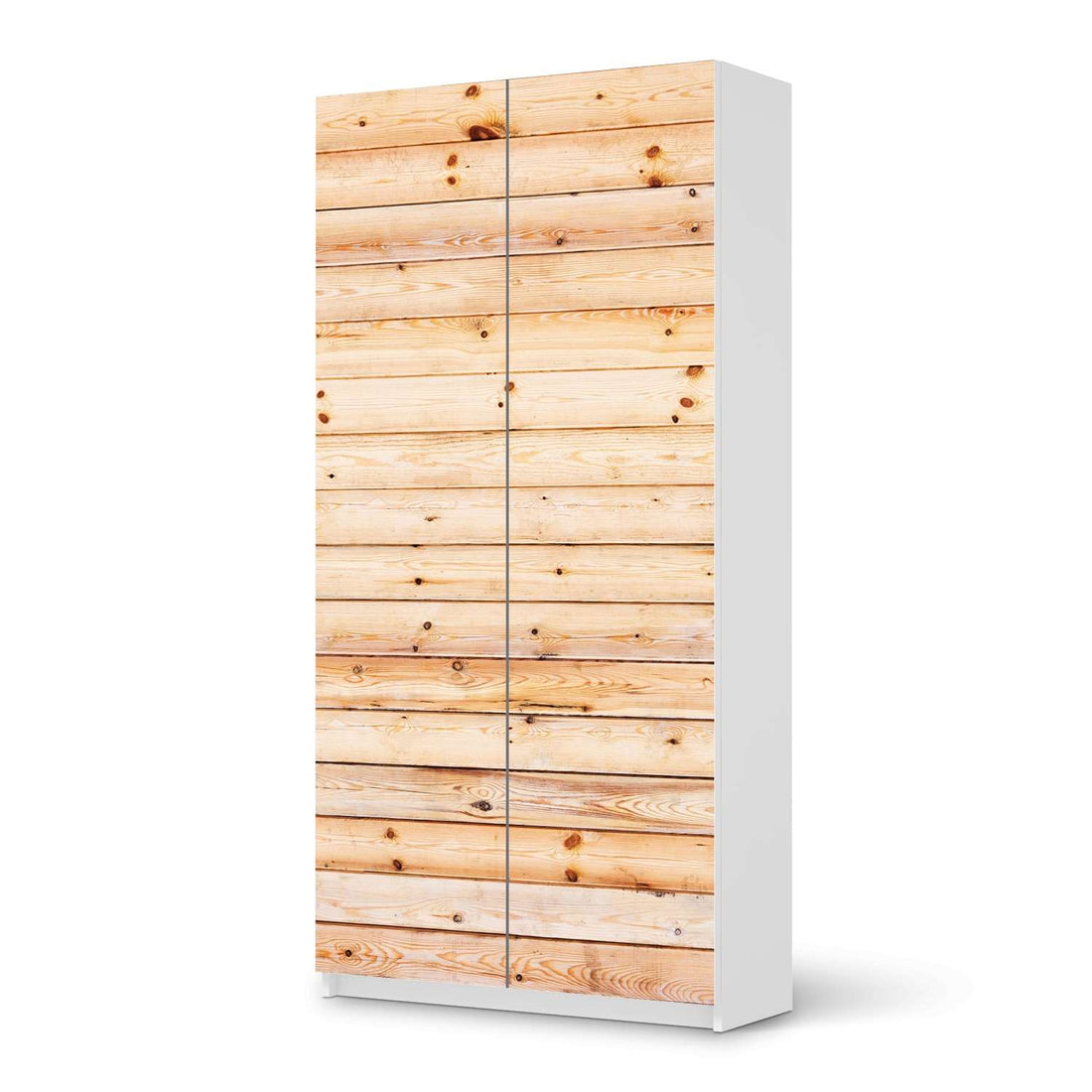 Klebefolie für Möbel Bright Planks - IKEA Pax Schrank 201 cm Höhe - 2 Türen - weiss