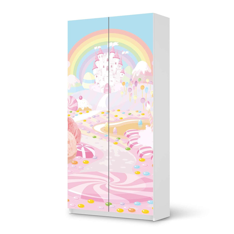 Klebefolie für Möbel Candyland - IKEA Pax Schrank 201 cm Höhe - 2 Türen - weiss