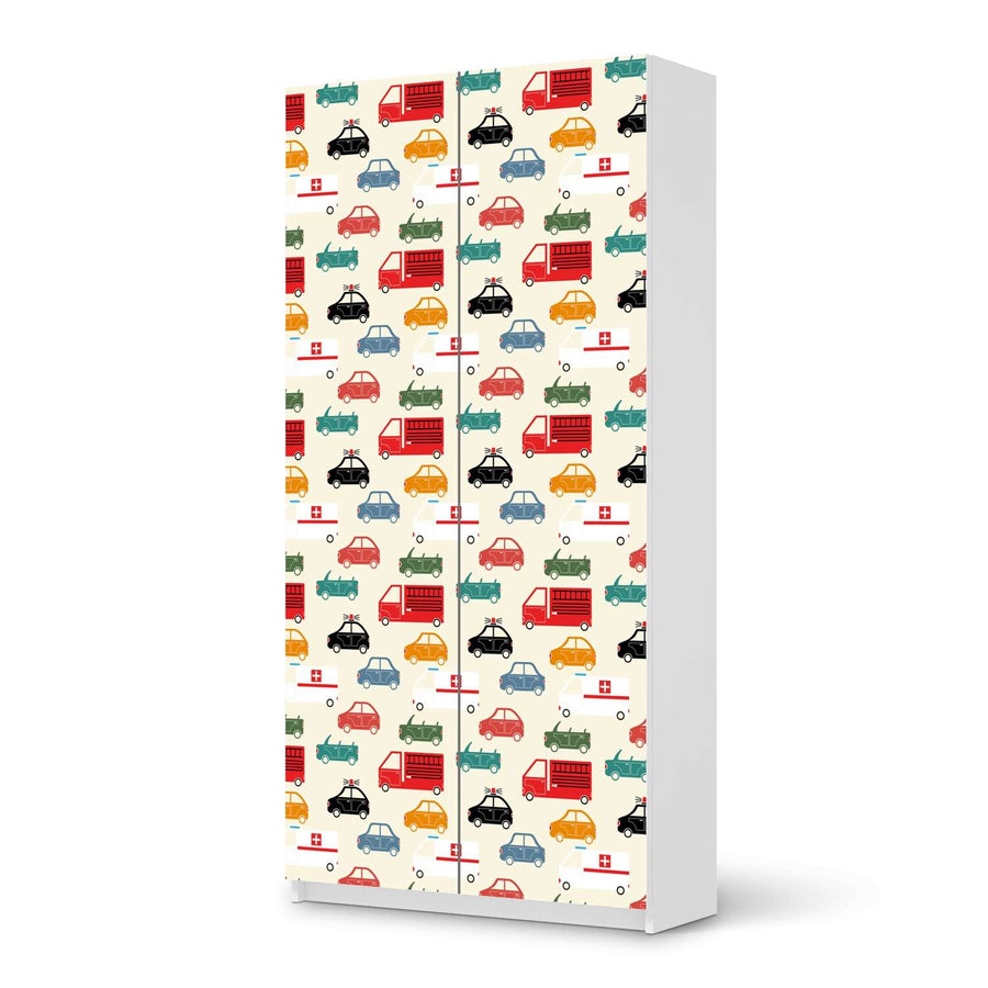Klebefolie für Möbel Cars - IKEA Pax Schrank 201 cm Höhe - 2 Türen - weiss